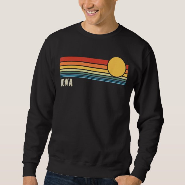Sweatshirt Iowa USA Retro Sunset Design (Devant)