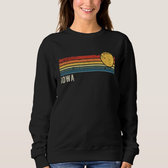 Sweatshirt Iowa USA Retro Sunset Distressed Style 1 (Devant)