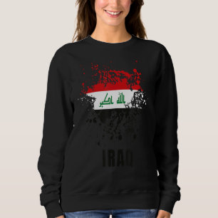 Sweatshirt Irak Retro Vintage aquarelles Sport Irak drapeau i