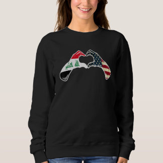Sweatshirt Iraq American USA Flag  USA Iraqi Heart