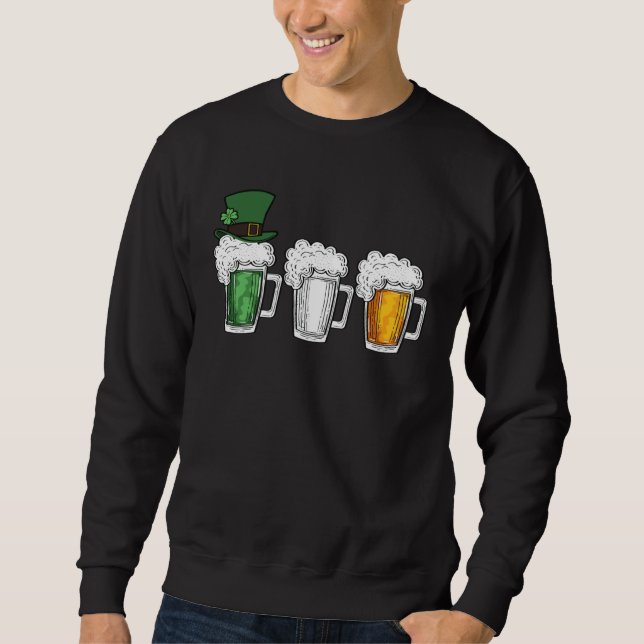 Sweatshirt Irish Beer Ireland Flag St Patrick s Day Mens Wome (Devant)