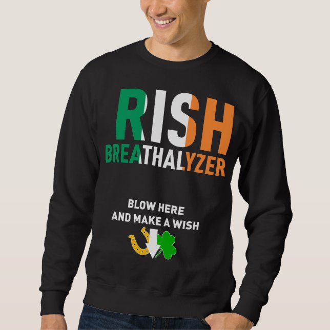 Sweatshirt Irish Breathalyzer souffle ici St. Patrick's Day D (Devant)