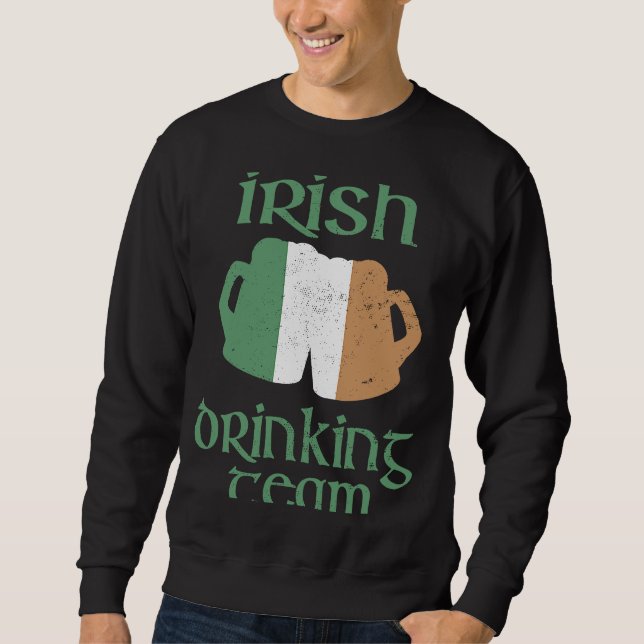 Sweatshirt Irish Drinking Team St Patrick's Day Irlande Drape (Devant)
