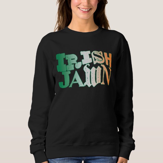 Sweatshirt Irish Jawn Philly St Patrick s Day Wavy Irish Flag (Devant)