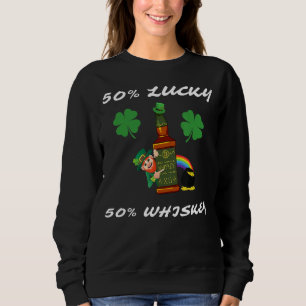 Sweatshirt Irish Leprechaun Lucky Charme Whiskey Rainbow Pot