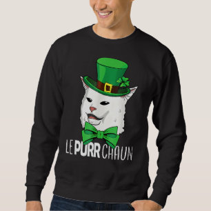 Sweatshirt Irish Lepurrchaun Purr Smudge Cat Meme Shamrock St