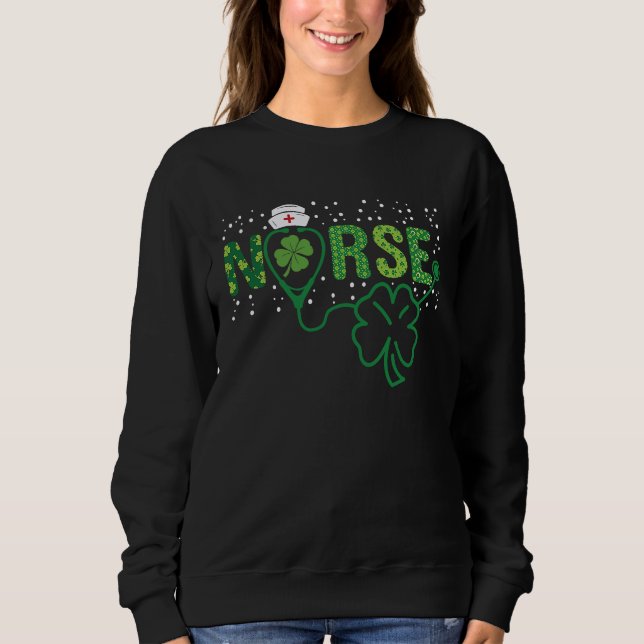 Sweatshirt Irish Nurse St Patricks Day  Nurse Scrub Stethosco (Devant)