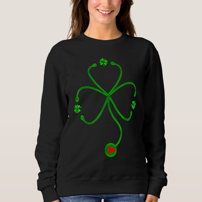 Sweatshirt Irish Nurse St Patricks Day Shirt Stethoscope Hear (Devant)