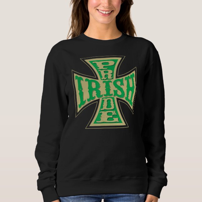 Sweatshirt Irish Pride Biker style Irish Pride Cross 1 (Devant)