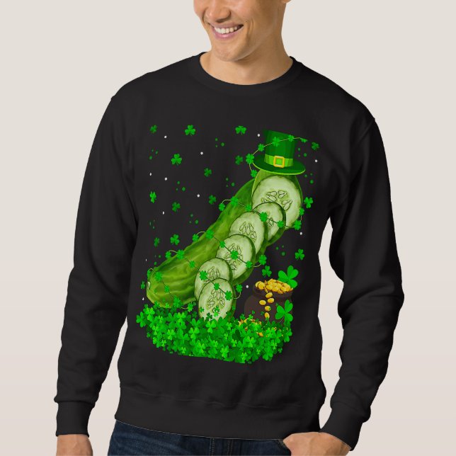 Sweatshirt Irish Shamrock Leprechaun Cucumber St Patrick's Da (Devant)