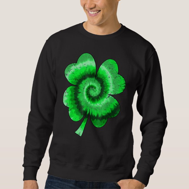 Sweatshirt Irish Shamrock Tie Dye Happy St Patrick's Day Go L (Devant)