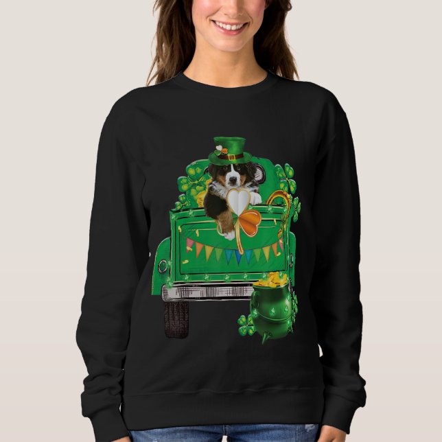 Sweatshirt Irish St bernard St Patrick's Day Funny Leprechaun (Devant)