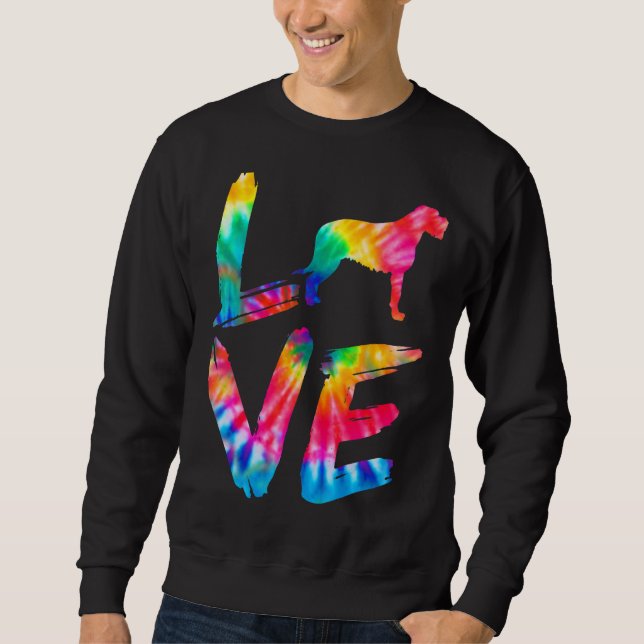 Sweatshirt Irish Wolfhound Tie Dye Log Chien Maman Papa (Devant)