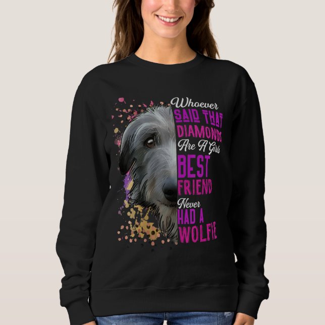 Sweatshirt Irish Wolfhounds Est Une Fille Meilleur Ami Chien  (Devant)