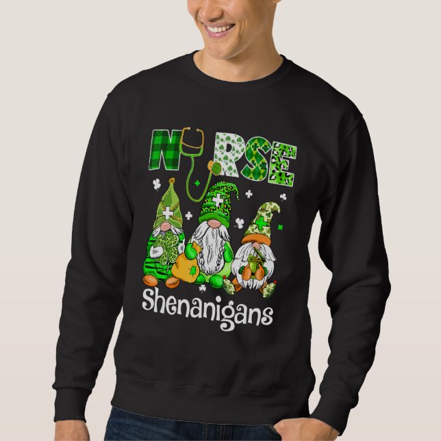 Sweatshirt Irlandais Gnomes Shenanigans Stethoscope Infirmièr (Devant)
