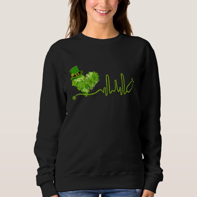 Sweatshirt Irlandais Nurse Jour de la Saint Patrick Tee Steth (Devant)