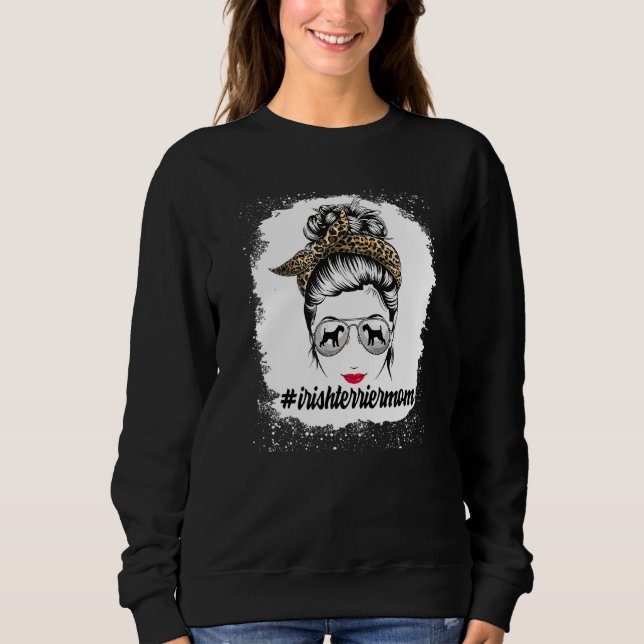 Sweatshirt Irlandais Terrier Chien Maman Bleached Messager Bu (Devant)
