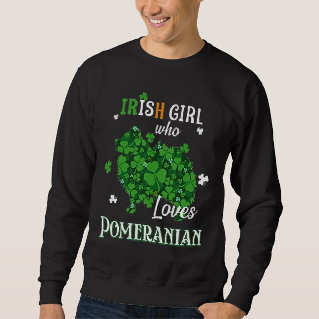 Sweatshirt Irlandaise qui aime Pomeranian Shiwawa Bulldog Pu (Devant)