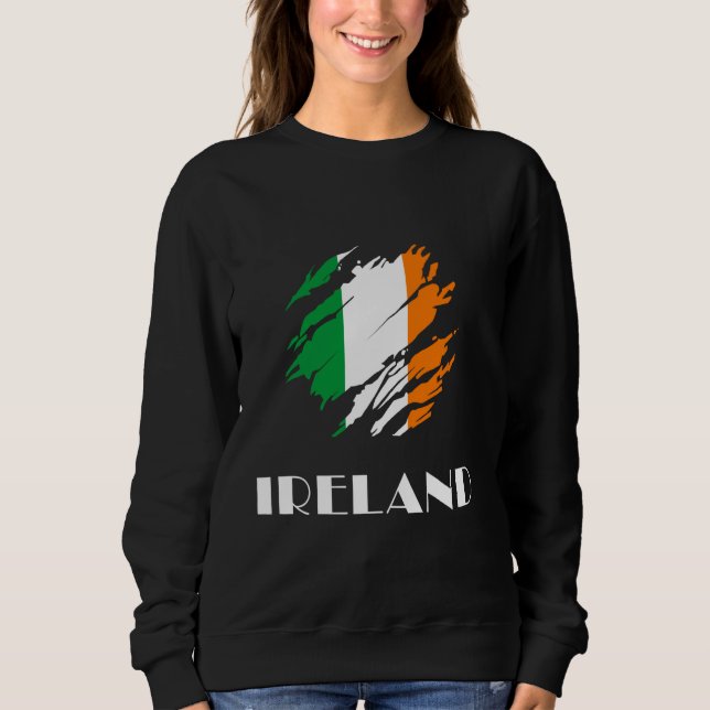 Sweatshirt Irlande Flag Pride Irish Roots Scratch Heritage (Devant)