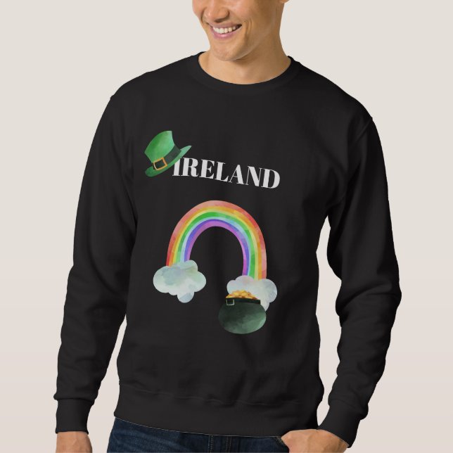 Sweatshirt *~* IRLANDE POT arc-en-ciel d'IRLANDE d'or MAN T-s (Devant)