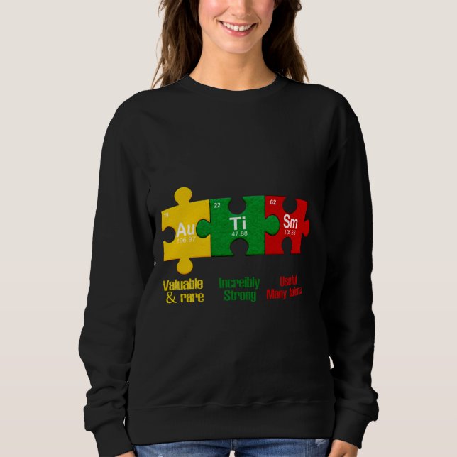 Sweatshirt Ism Puzzle Chimie Temps Tableau Éléments Autisme A (Devant)