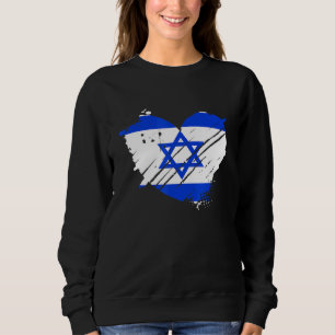 Sweatshirt Israël Drapeau J'Aime Israël C'Est Dans Mon Adn Po