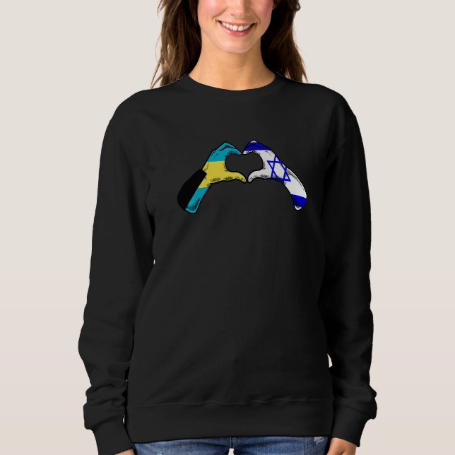 Sweatshirt Isreal Bahamas Flag Isreali Bahamian Heart Premium (Devant)