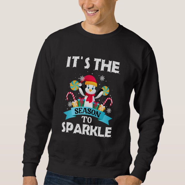 Sweatshirt It´s The Season To Sparkle  Quote Christmas Pingui (Devant)