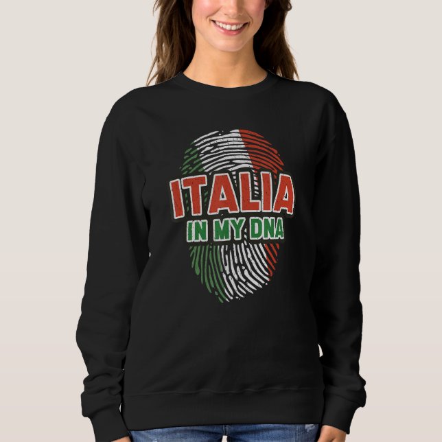 Sweatshirt Italia Fingerprint DNA Shirt with the Italian Flag (Devant)