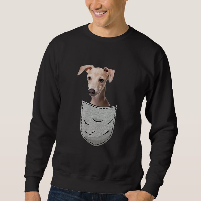 Sweatshirt Italian Greyhound Whippet Chest Pocket For Dog Own (Devant)