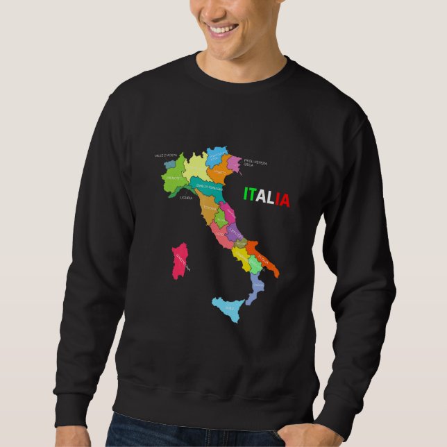 Sweatshirt Italie Boots Country Map Italie Italie Mappa Stilv (Devant)