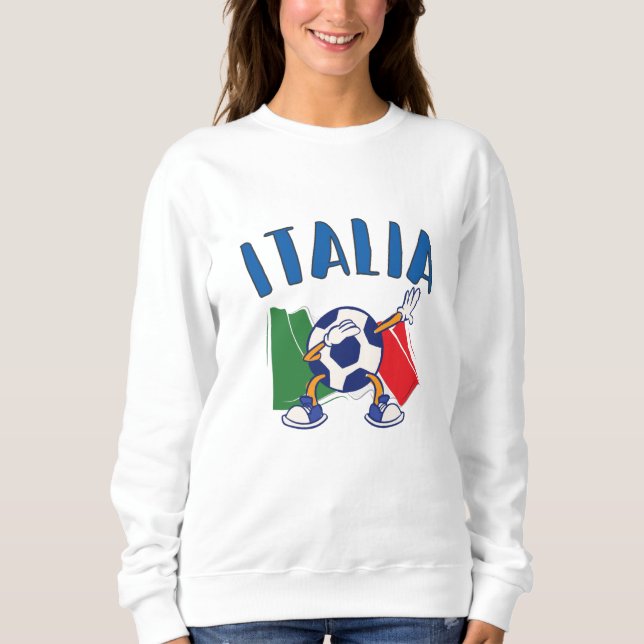 Sweatshirt Italie Dabbing Soccer Ball Drapeau (Devant)