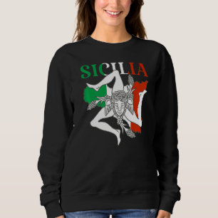Sweatshirt Italie Drapeau Trinacria Sicile Drapeau Sicile Ita