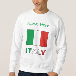 Sweatshirt Italie et Drapeau italien - Personnalisation verte