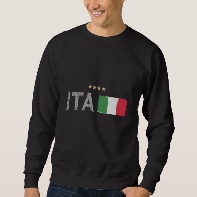Sweatshirt Italie Football Fan Shirt Drapeau (Devant)