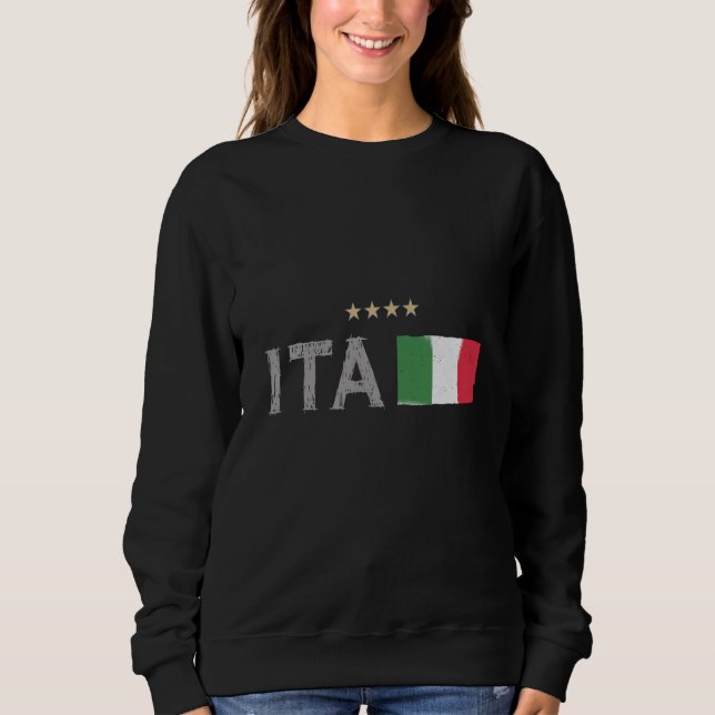 Sweatshirt Italie Football Fan Shirt Drapeau (Devant)