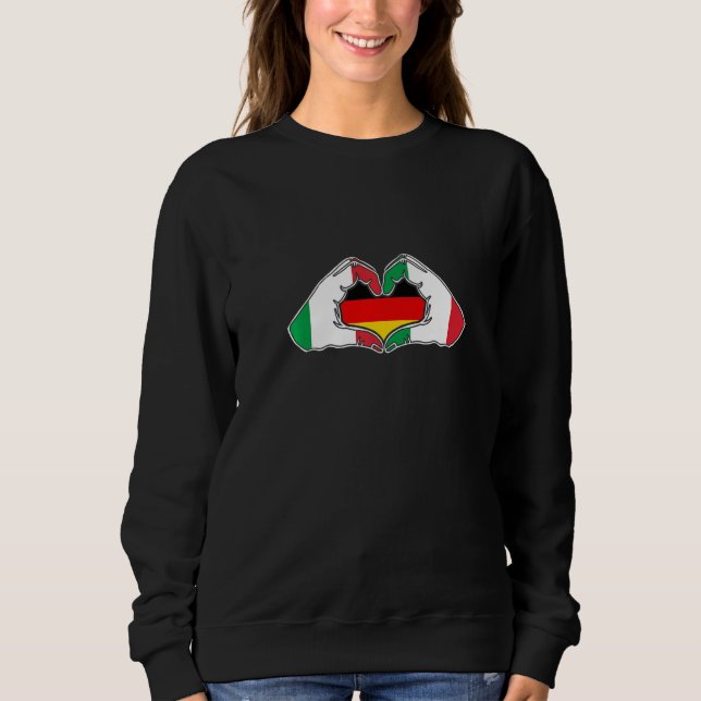 Sweatshirt Italy and Germany Heart hand friendship (Devant)