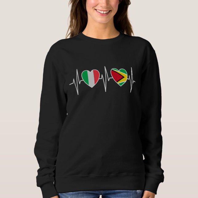 Sweatshirt Italy And Guyana Guyanese Flag Flags (Devant)