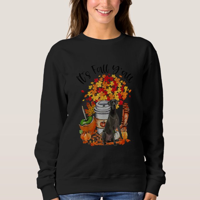 Sweatshirt It's Fall Y'all Great Dane Dog Pumpkin Fall Autumn (Devant)