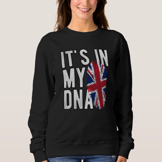 Sweatshirt It's In My DNA Union Jack Fingerprint British Isle (Devant)