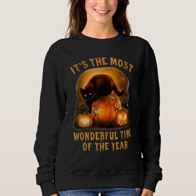 Sweatshirt It's The Most Wonderful Time Of The Year Black Cat (Devant)
