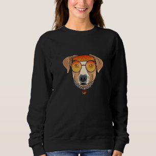 Sweatshirt Jack Russel Terrier De les années 70 Avec Lunettes