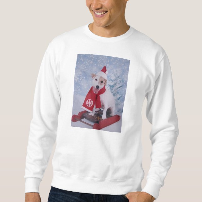 Sweatshirt Jack Russell Terrier - aide de Père Noël (Devant)