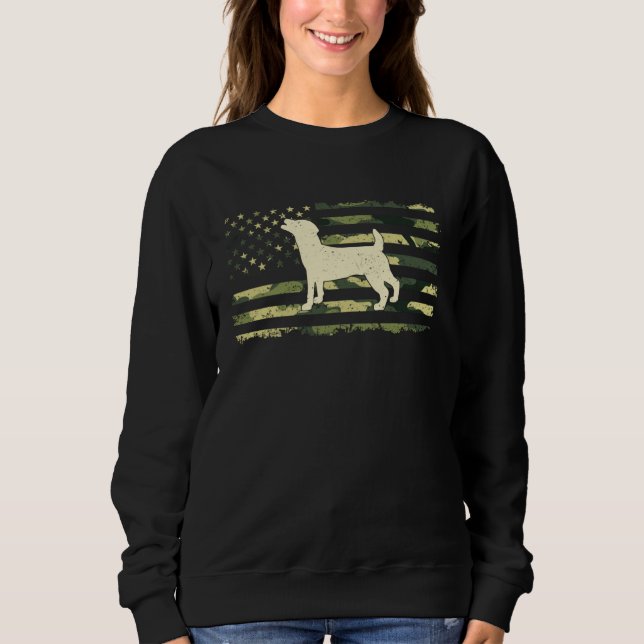 Sweatshirt Jack Russell Terrier  Camouflage  American Flag (Devant)