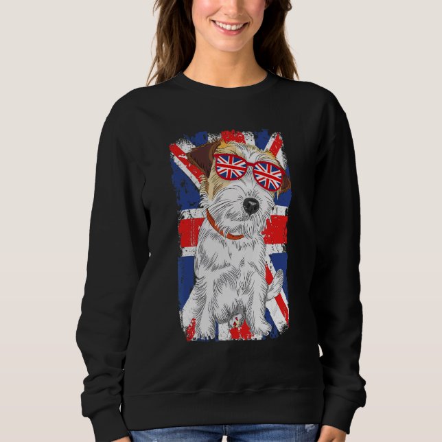 Sweatshirt Jack Russell Terrier Dog Idea For Kids & Union Jac (Devant)