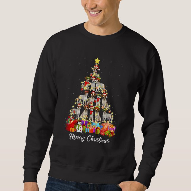 Sweatshirt Jack Russell Terrier Sapin de Noël Chien de Compag (Devant)