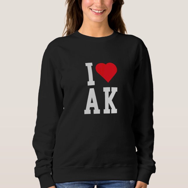 Sweatshirt J'adore Alaska  AK  Rétro  Classique (Devant)