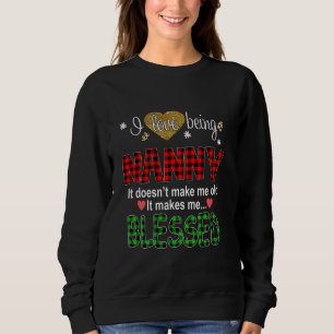 Sweatshirt J'adore être la nounou Noël Caro rouge