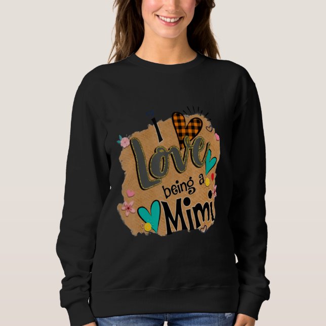 Sweatshirt J'adore être un Mimi Leopard Joyeuse fête des mère (Devant)
