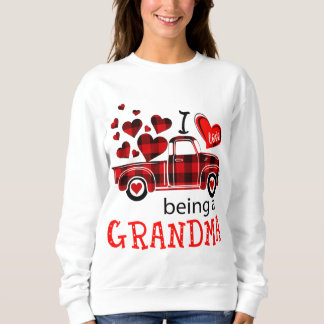 Sweatshirt J'adore être une chemise de camionnette rouge gran